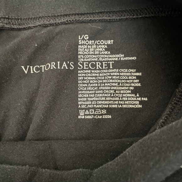 Victoria's Secret Black Lounge Pants Flare Leggings Bootcut Flocked Wings Large - Picture 7 of 10